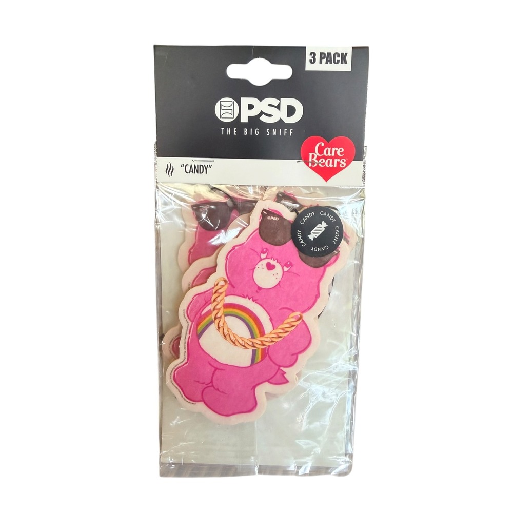 PSD Care Bears Cheer Bear Air Freshener 3 Pack Candy Scent Pink Paper One Size
